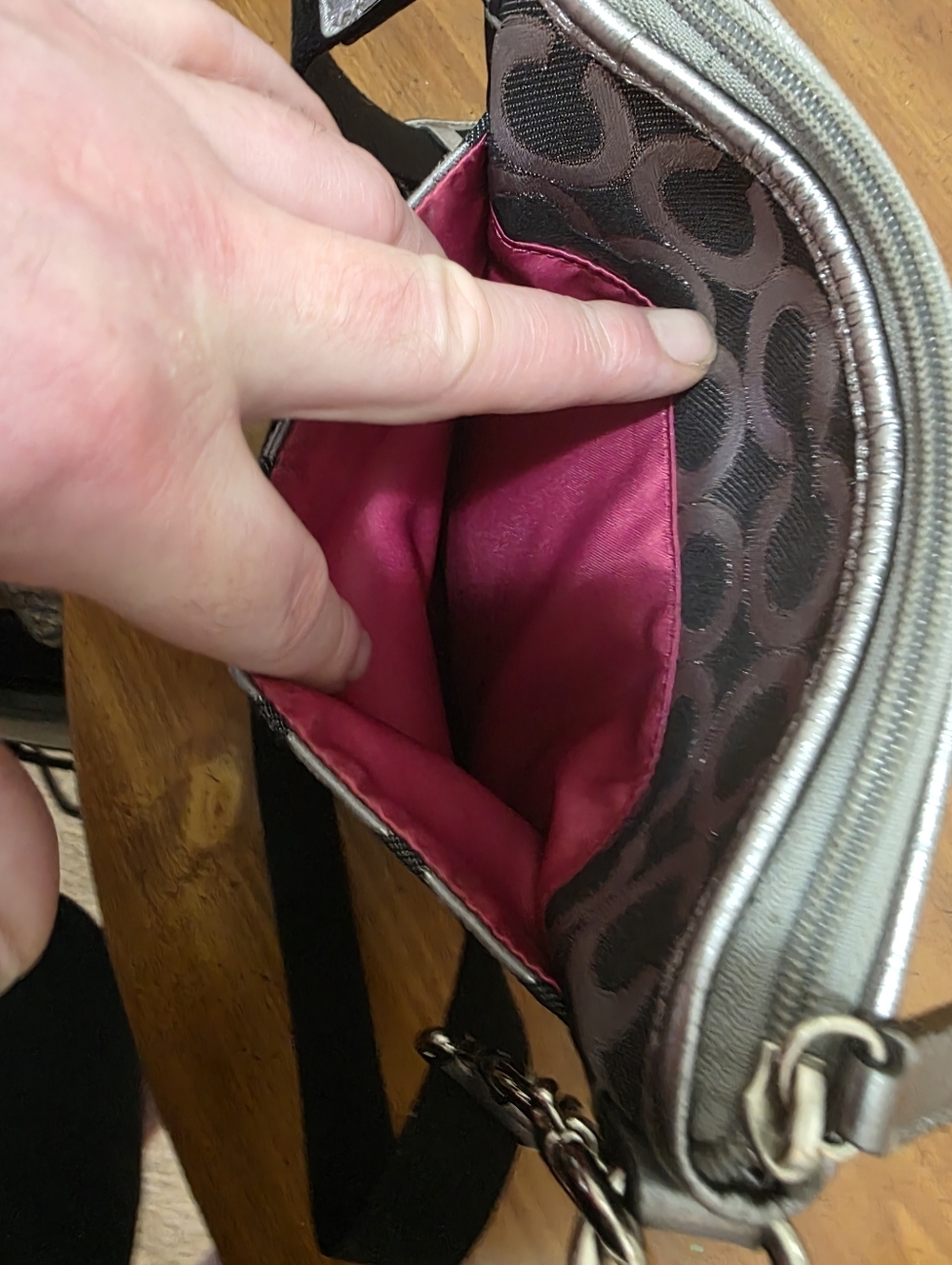 Coach Julia Op Art Swingback Crossbody Bag - Picture 9 of 11